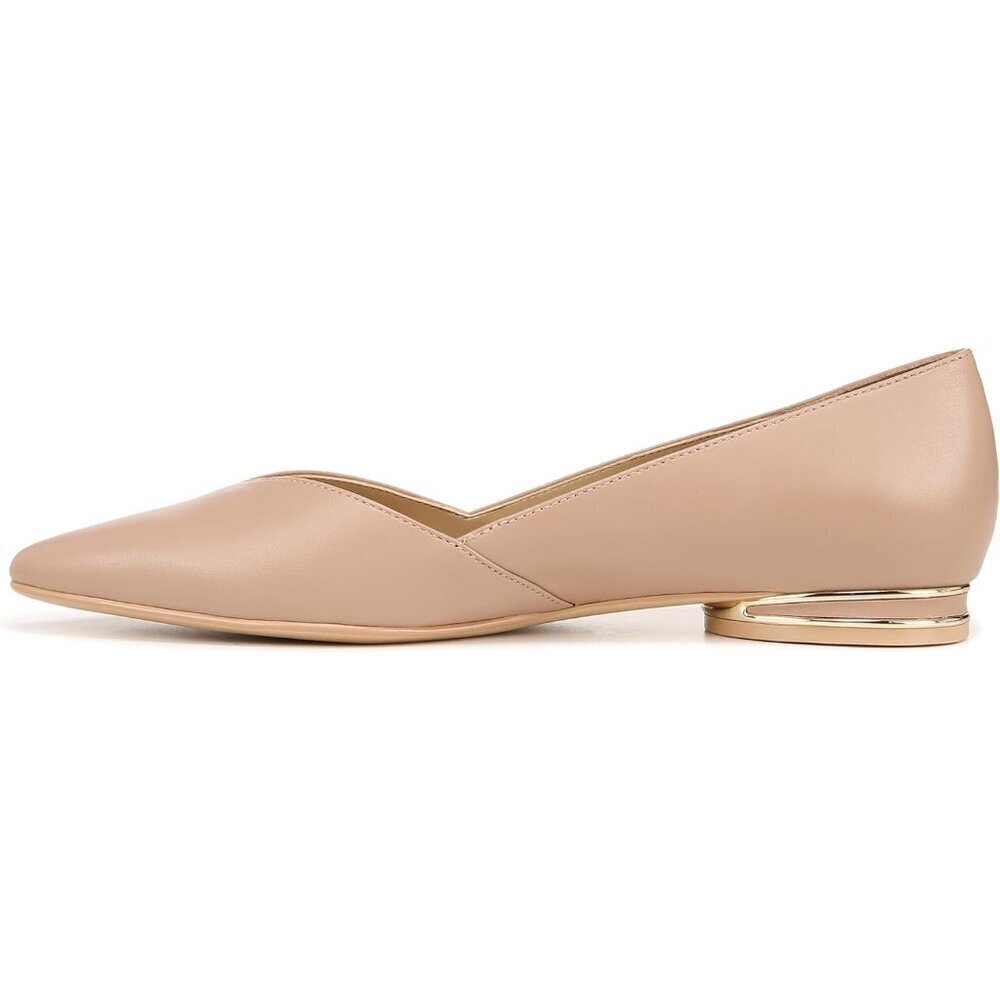 Naturalizer Womens Crème Brulee Suede Closed Pointed Toe Havana Ballet Flat
